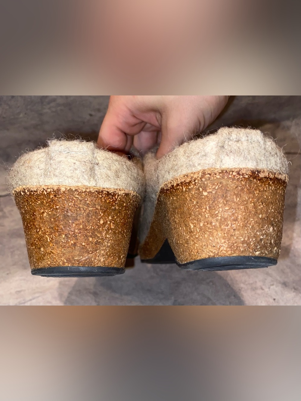 Haflinger Grizzly Flower Nature Embroidery Felted Wool Slippers Shoes Clogs 38 8 - Picture 6 of 8